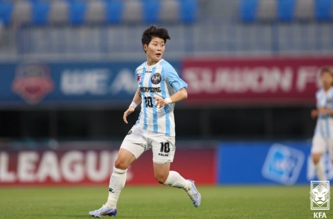 페널티킥 동점골을 기록한 창녕WFC 강태경.