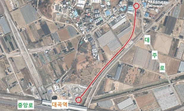 고양 덕양구 대장동 291-2번지 일원 '대곡역 진입도로' 위치도