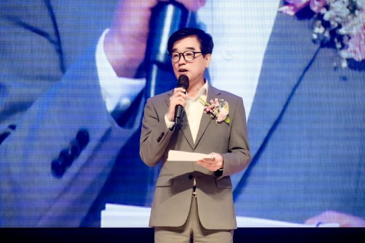 제44회 장애인의날 기념행사에서 이상기 부의장이 축사하고 있다.