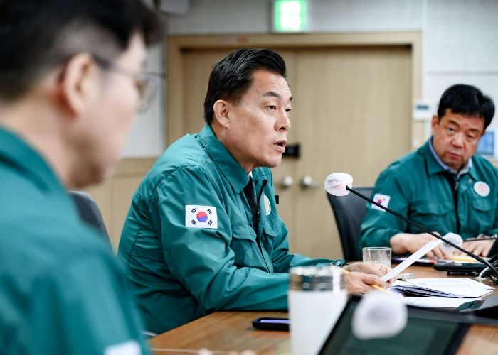 이재준 수원시장이 ‘여름철 자연재난 대니 준비상황보고회’에서 발언하고 있다.