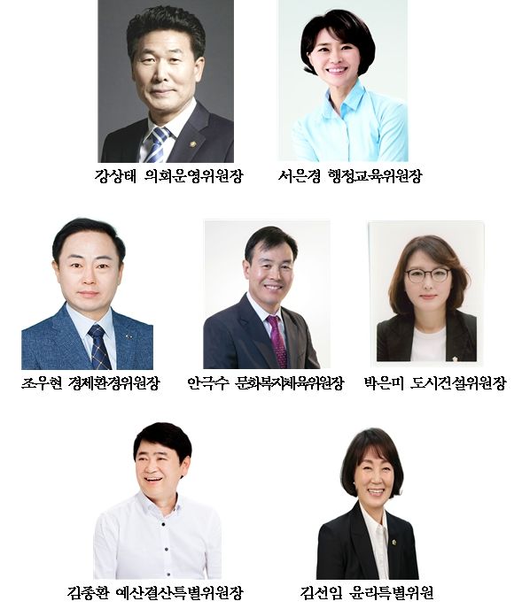 제9대 후반기 상임위원장 및 특별위원장