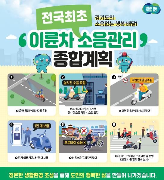 배달 오토바이 소음 관리 추진