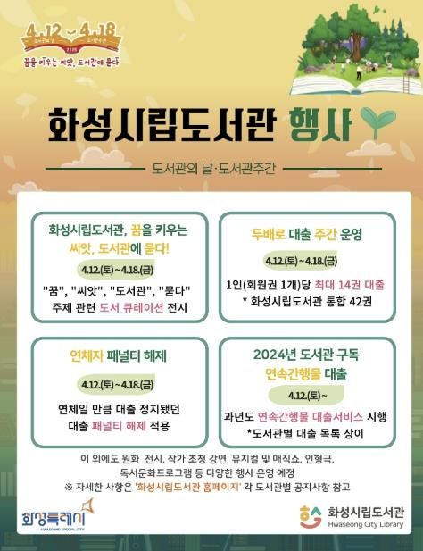 2025년 화성특례시 도서관주간 홍보 포스터
